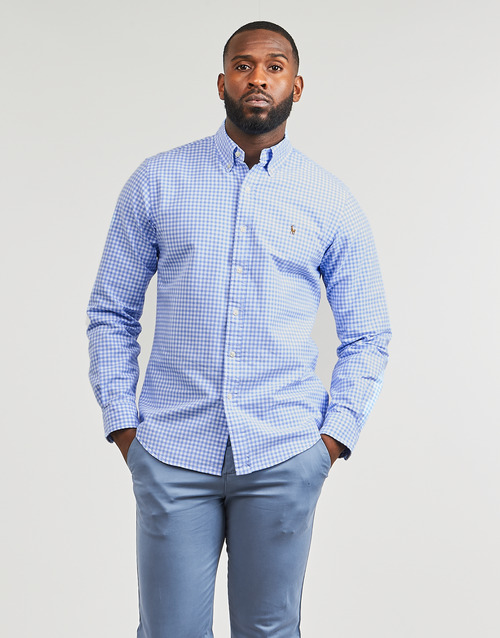 Polo Ralph Lauren - CHEMISE COUPE DROITE EN OXFORD PETITS CARREAUX VICHY Azul / Blanco / Light / Azul / Blanco