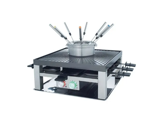 Solis Combi Grill 3 in 1, 8 person(er), Rustfrit stål, 2 zone(s), Rustfrit stål, Bordplade, 355 mm
