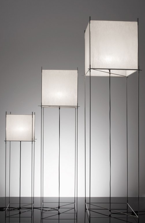 Hollands Licht Lotek XL vloerlamp, frame metaal, doek wit