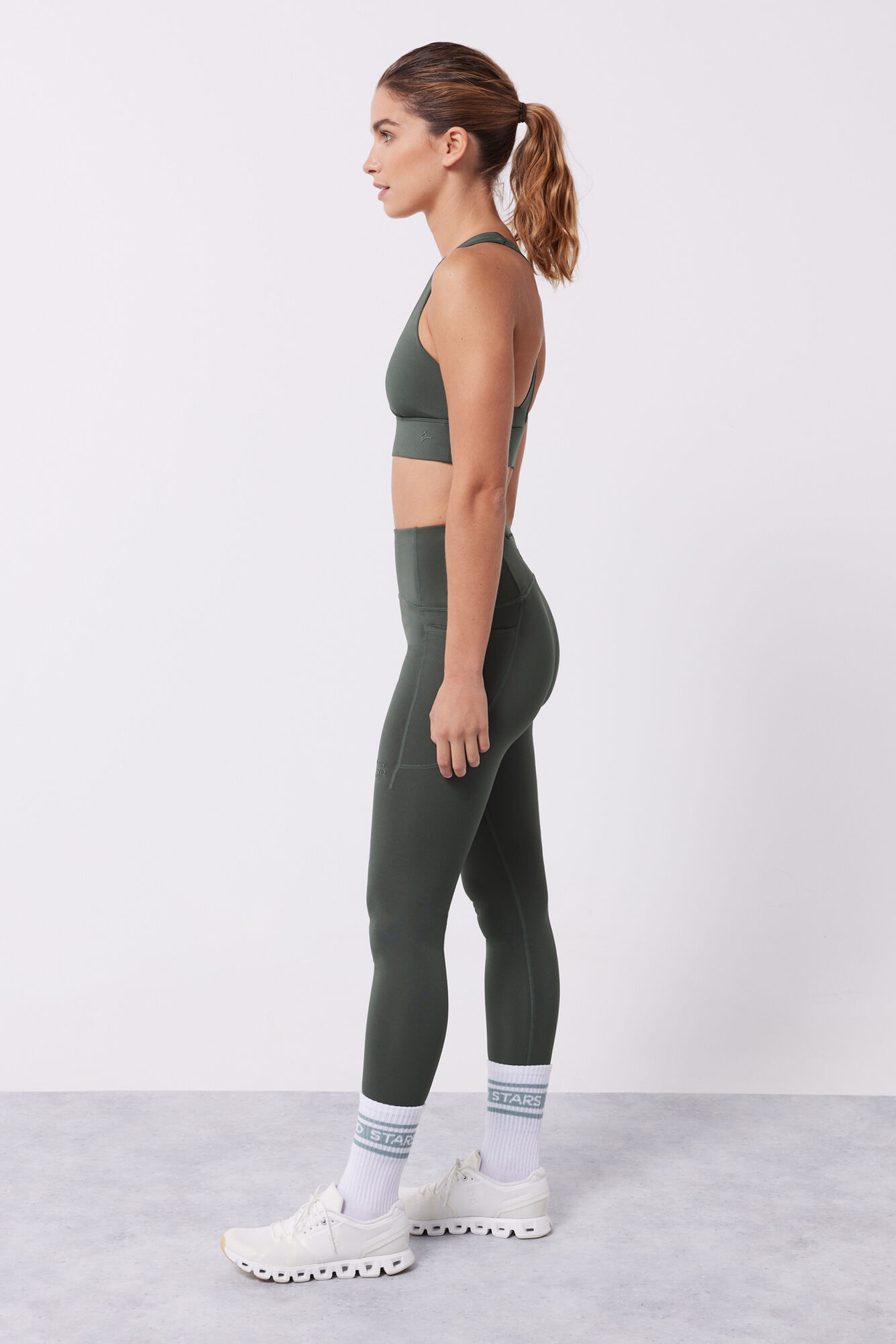 Leggings verdes com elasticidade 4D