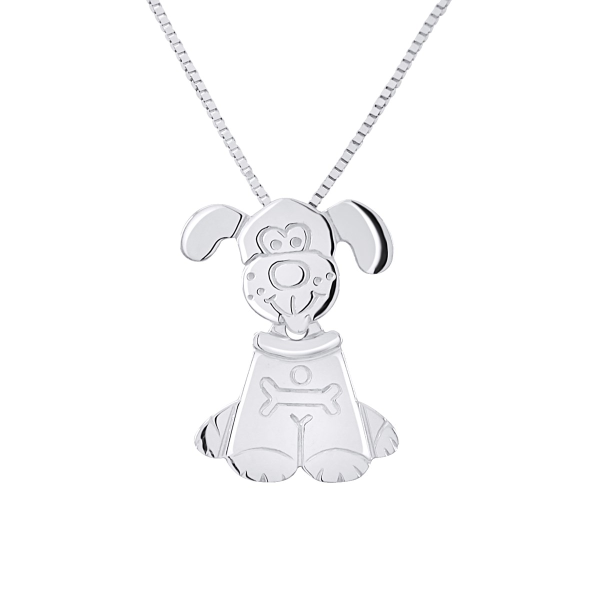 Pendentif CHIEN - Or Blanc