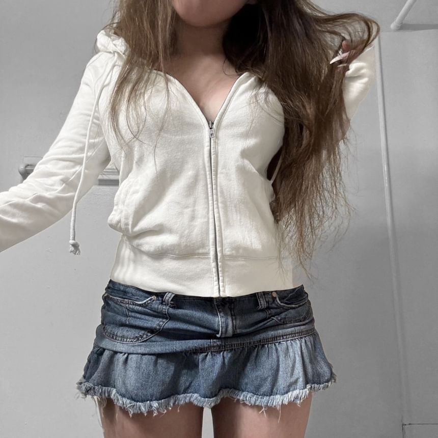 Puffie - Nummering Zip-Up Crop Jacket