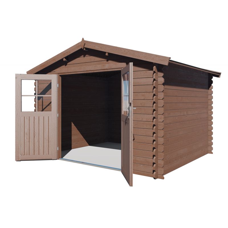 Abri de jardin megeve de 9,3 m² en bois de pin ép. 28 mm traité autoclave