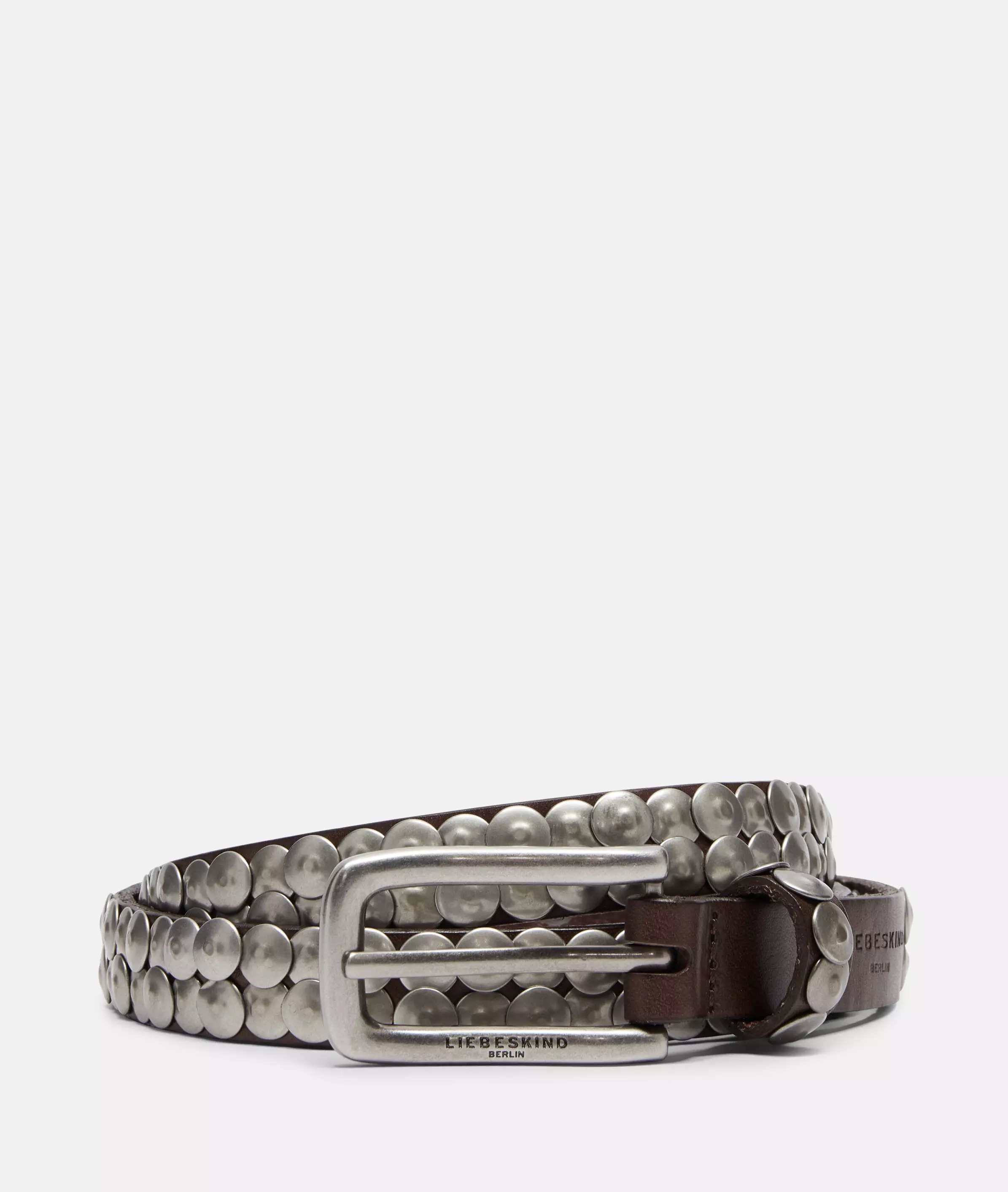 Belt Narrow studded belt made from cowhide leather