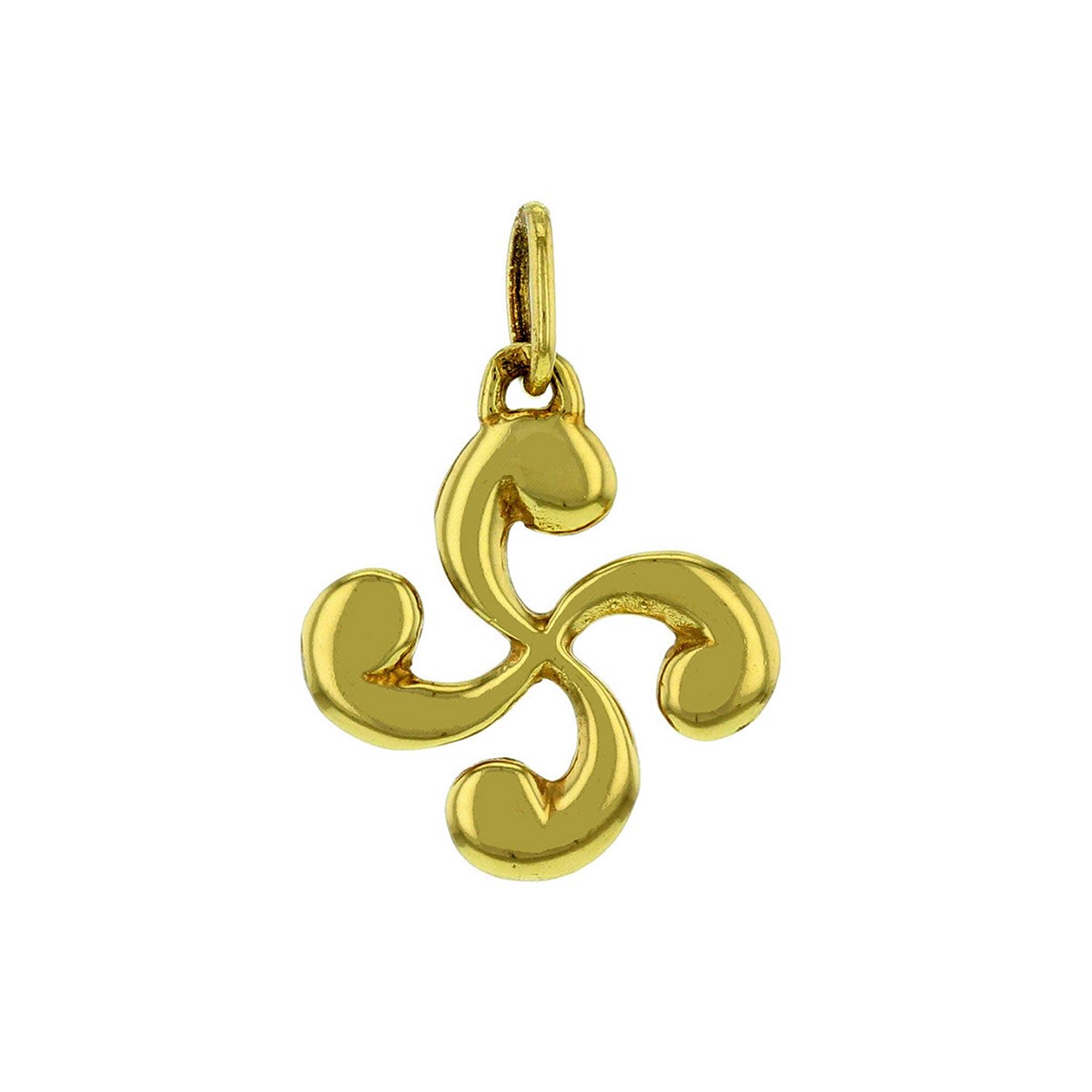 Pendentif croix basque 17mm or jaune 9 carats