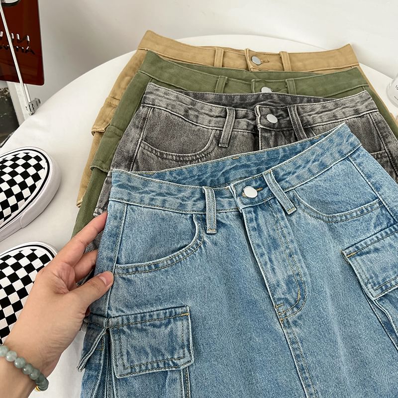 Babique - Lage denim minirok