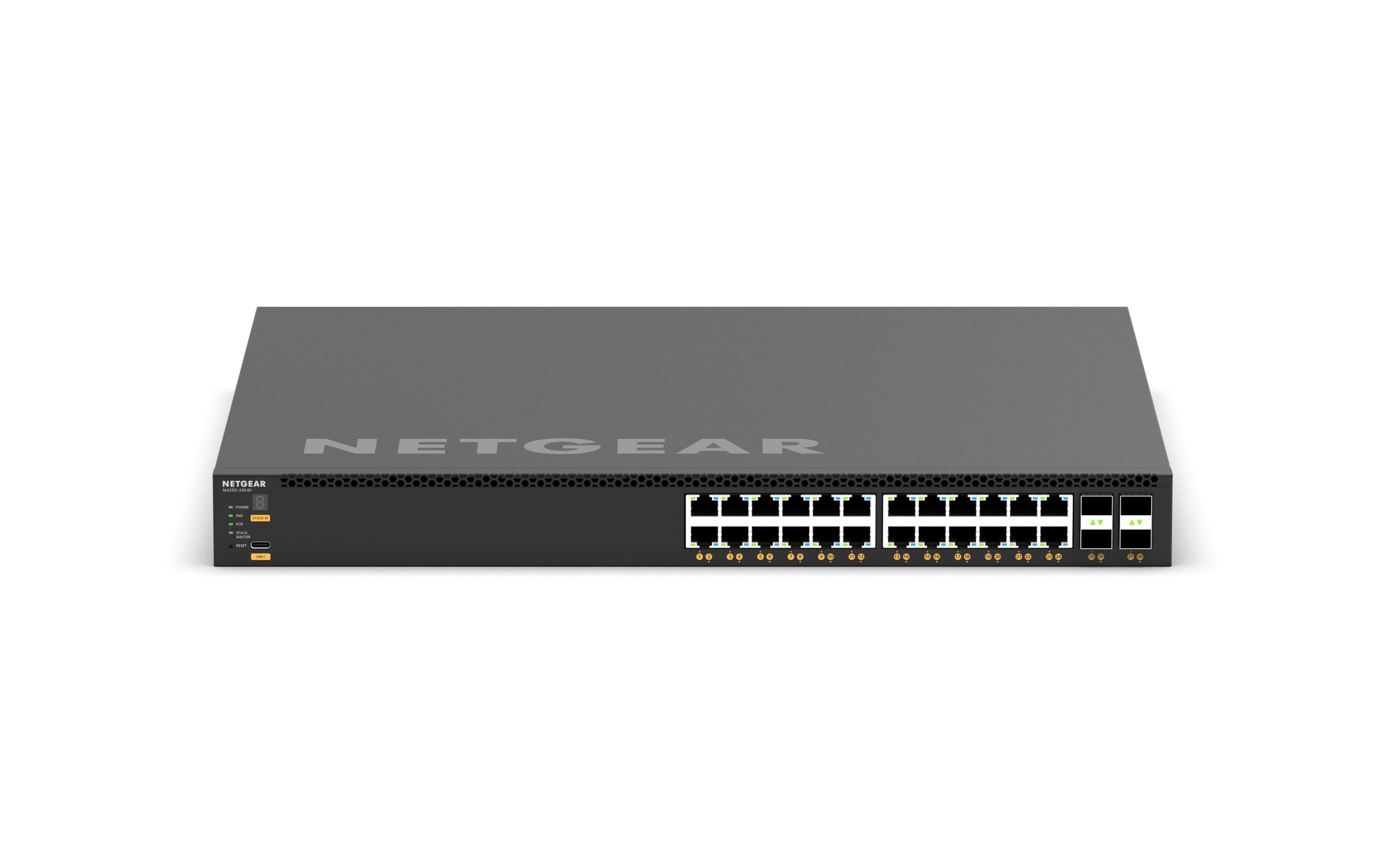 PoE+ Switch XSM4328CV 28 Port<br>24x 10G/Multi-Gig PoE+ (576W-Basis, bis zu 720W) und 4x SFP28 25G (XSM4328CV)
