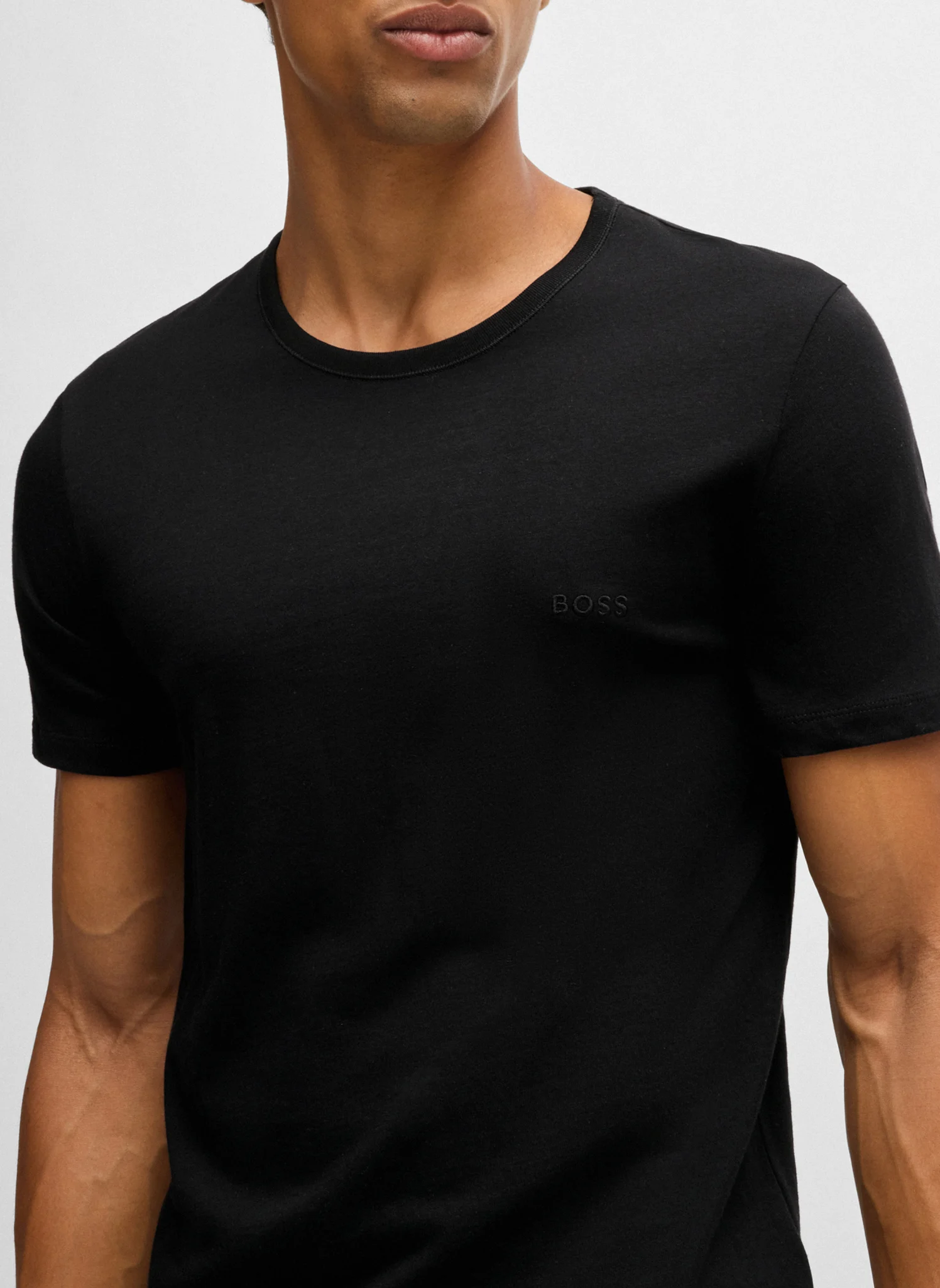 Lot de 3 tee-shirt col rond en coton| Noir