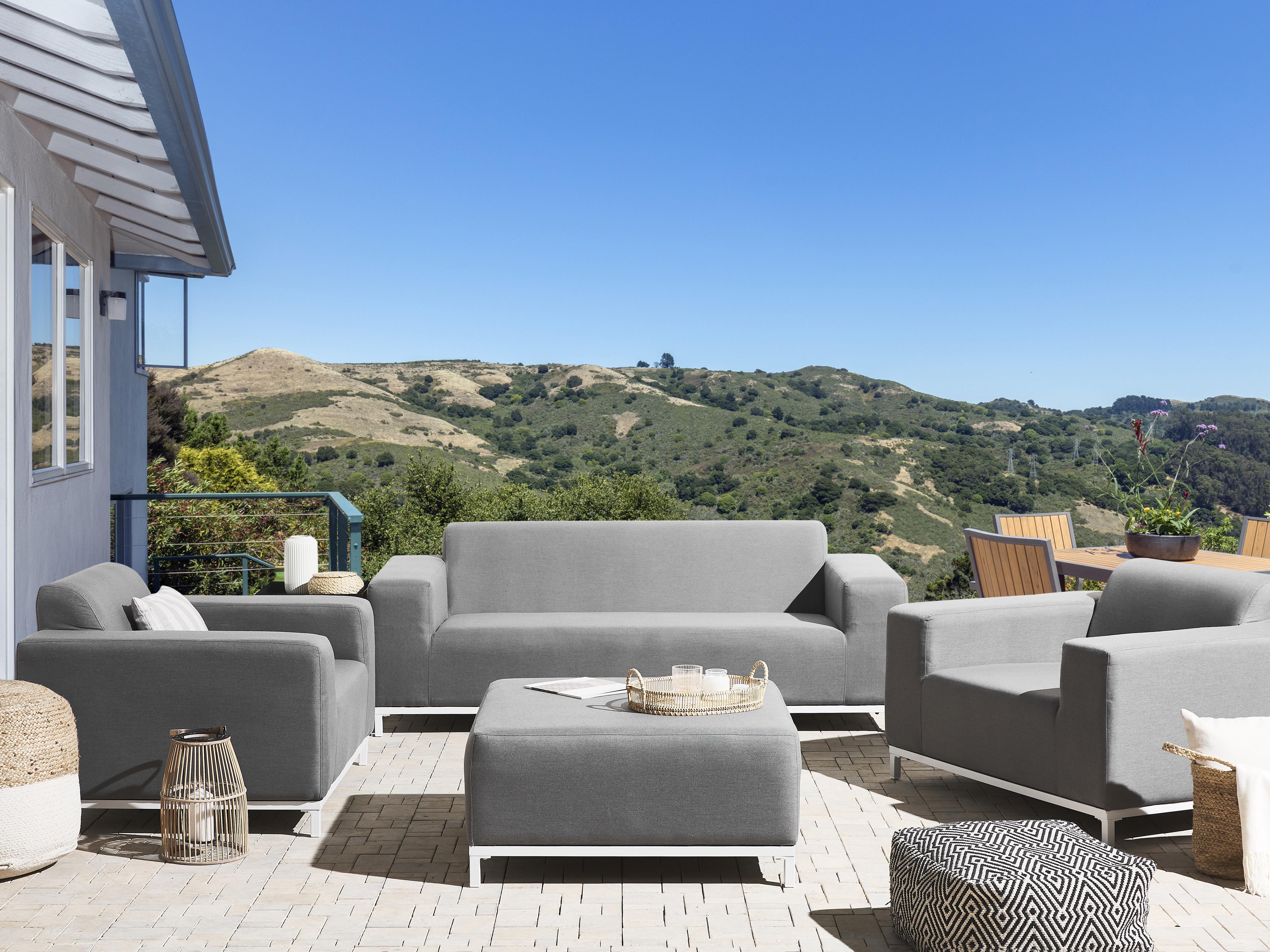 Loungeset met tafel 5-zits ROVIGO Grijs