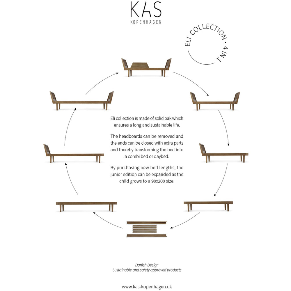 Køb KAS Kopenhagen Smoked Oak Eli Combi Seng