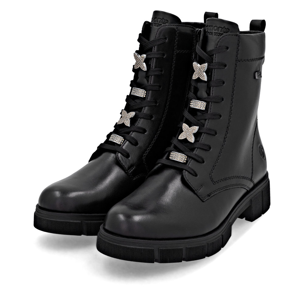 Remonte Damen-Schnürstiefelette Schwarz