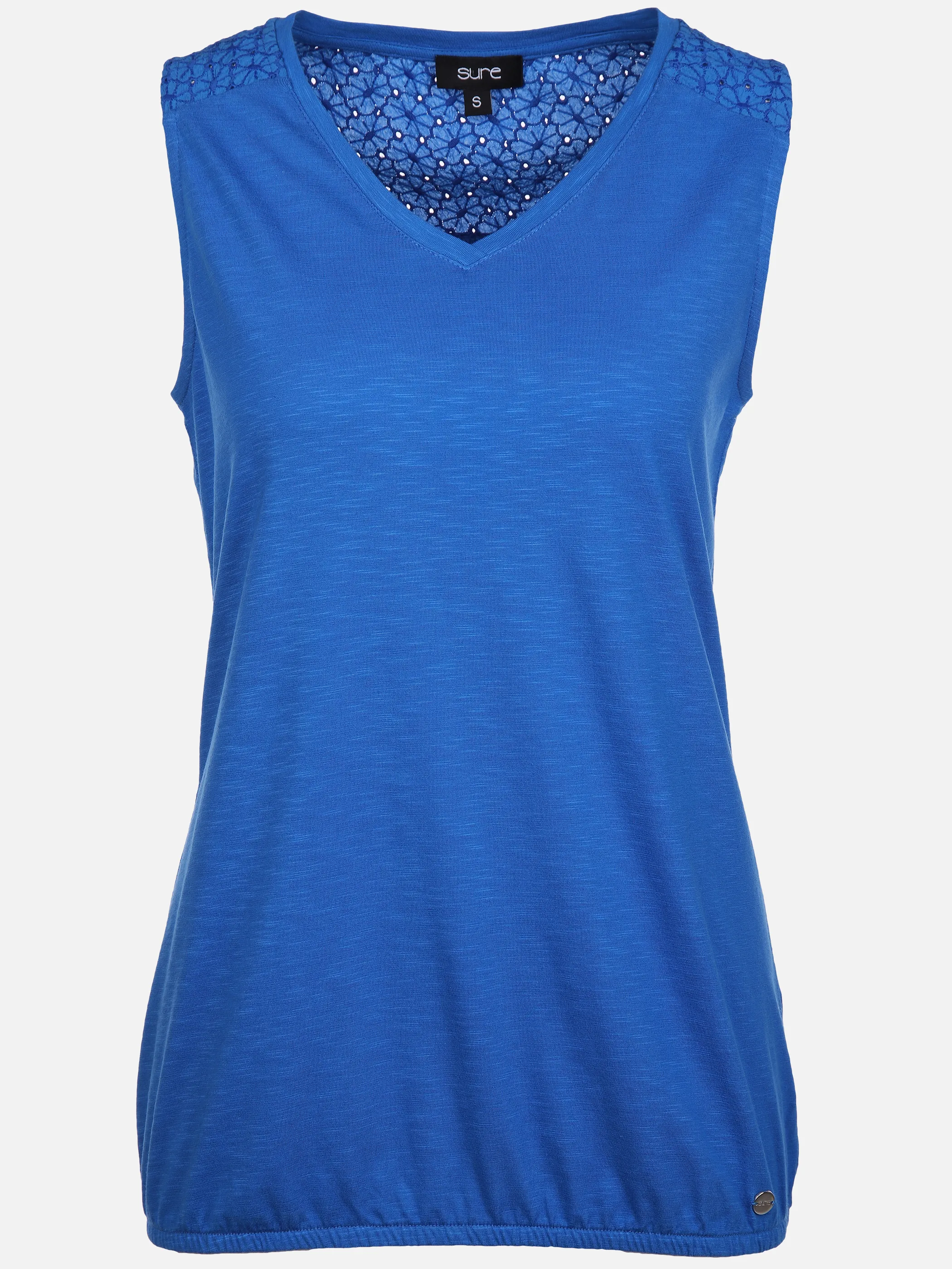 Damen Jerseytop mit Spitzenpasse
