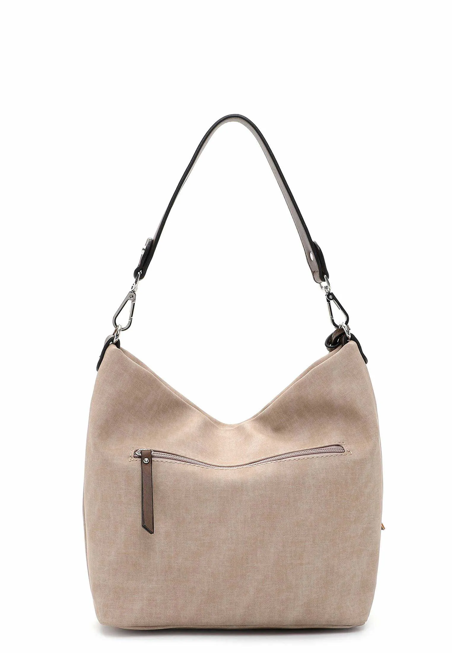 EMILY & NOAH Umhängetasche Taupe Lederimitat  mit Bag in Bag