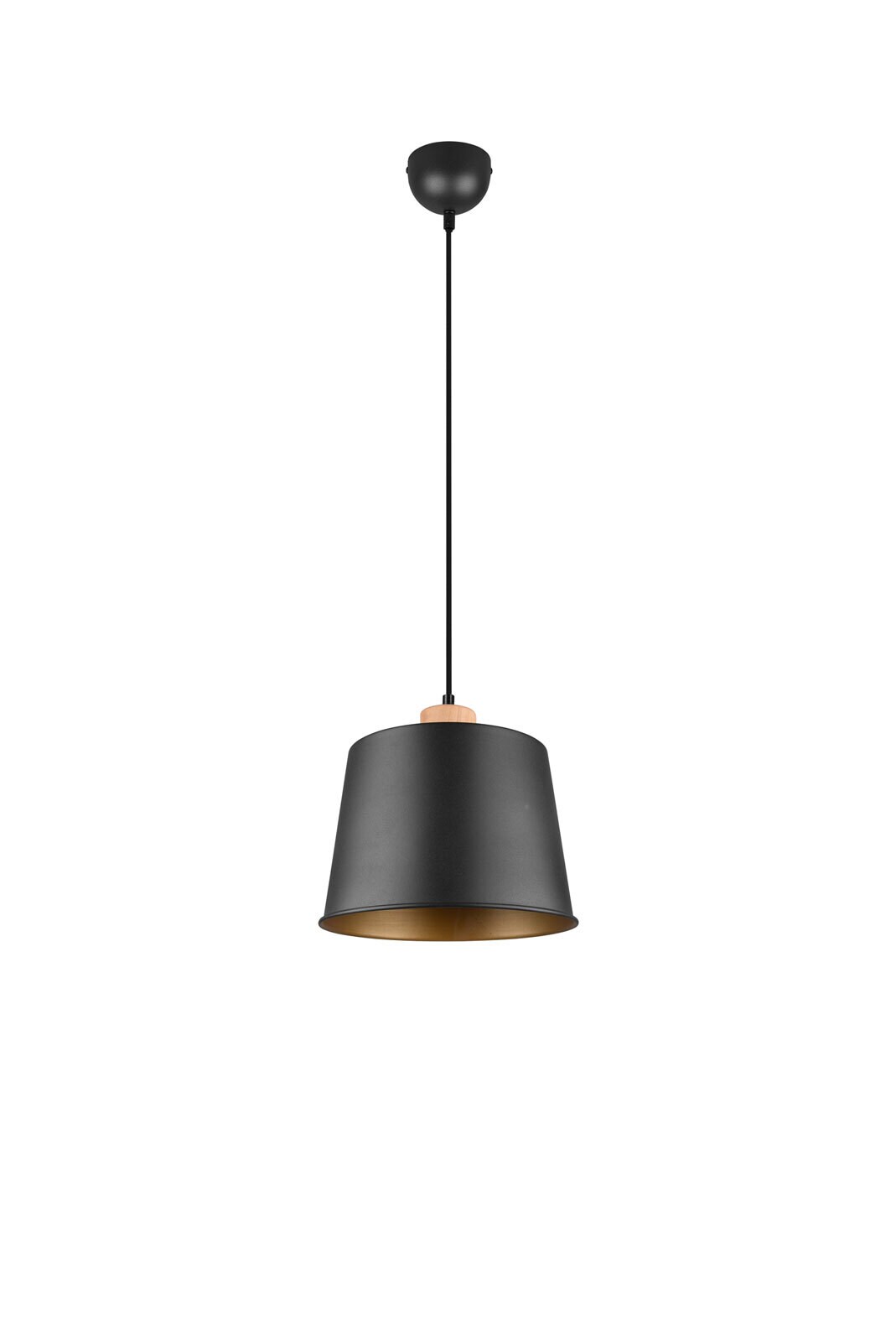 Harris Pendelleuchte schwarz 312700132, D/H: 26/150 cm, Metall, Naturholz