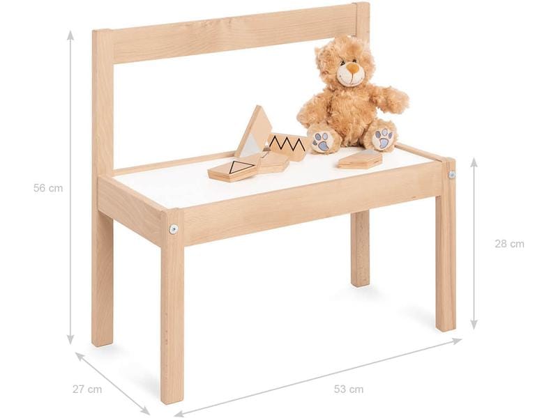 Pinolino Kindersitzgruppe Olaf Nature; Weiss Robuste Sitzbank für Kinder