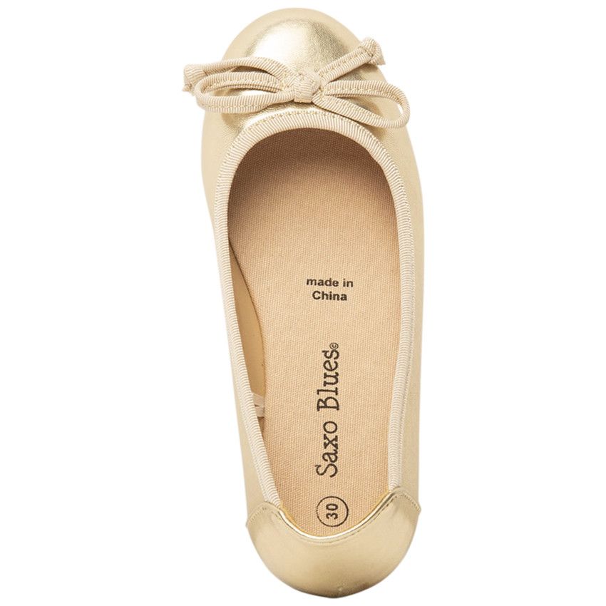 Ballerines dorées effet métallisé avec nœud pour fille - Jaune