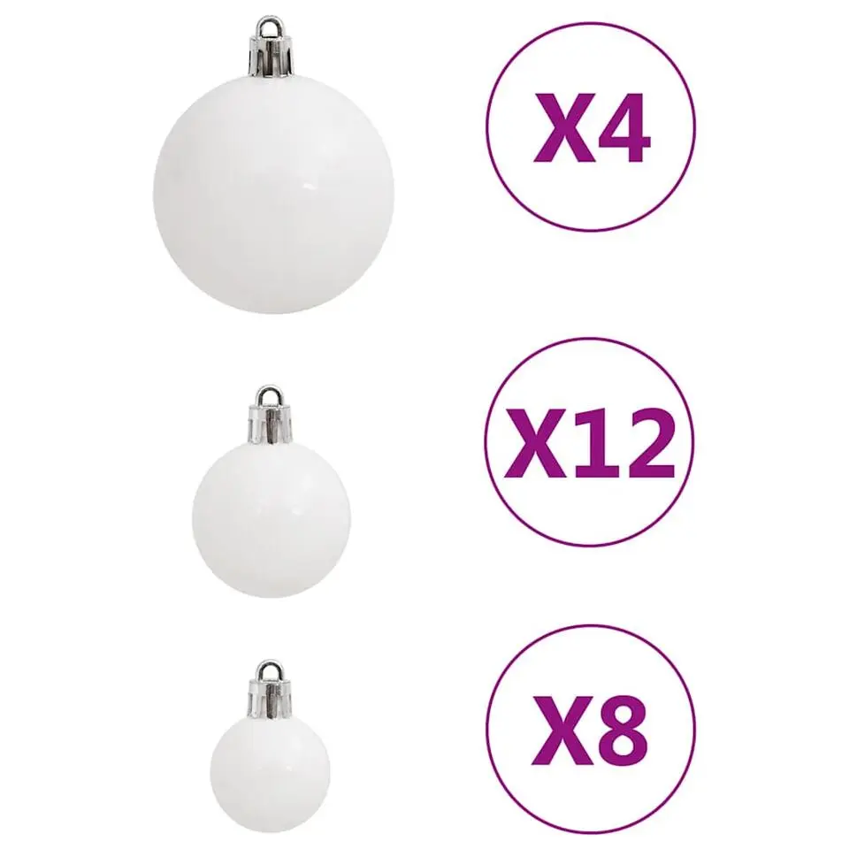 vidaXL - Kerstballenset - Wit - Polystyreen