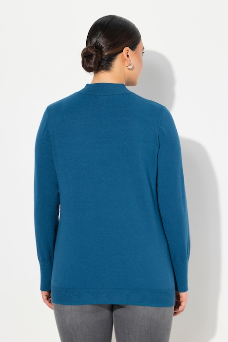 Pullover, Stehkragen, Langarm, Rippbündchen