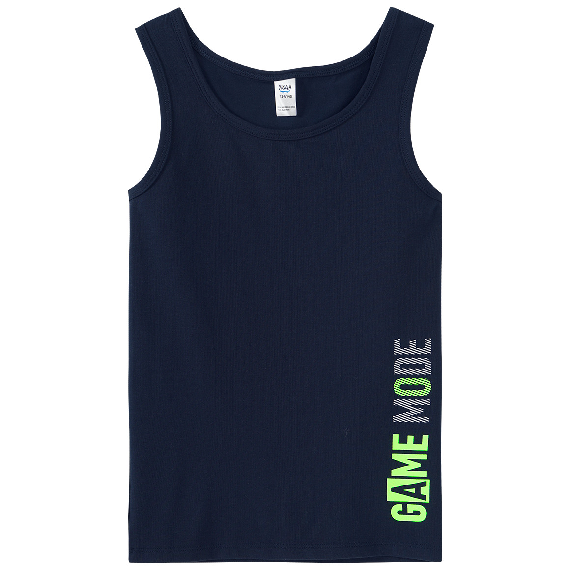 Yigga 2 Jungen Unterhemdenmit Text-Print blau / dunkelblau