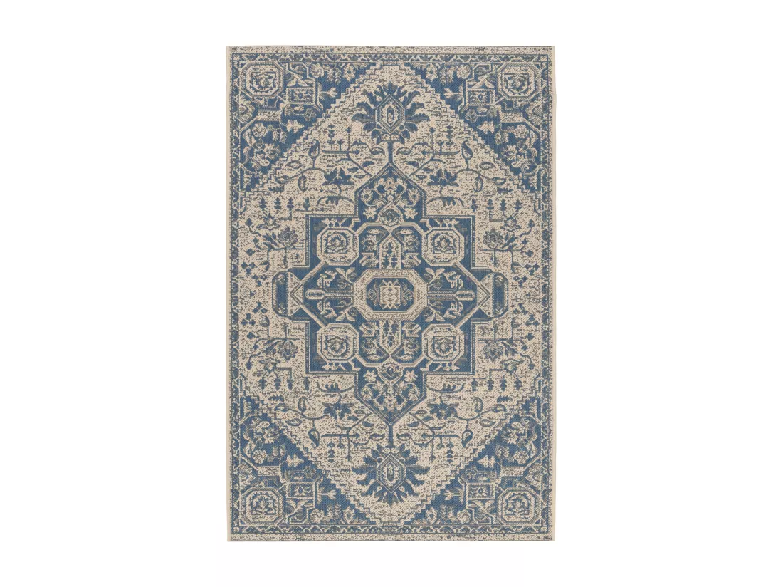 Tapis Blue & Creme 91 X 152 cm - Elba