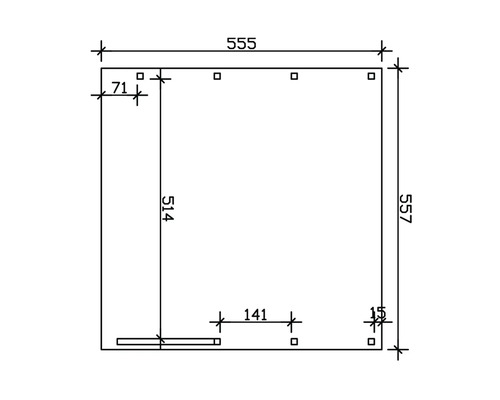 SKAN HOLZ Friesland dubbele carport met 2 inrijbogen en paalankers 557x555 cm geïmpregneerd