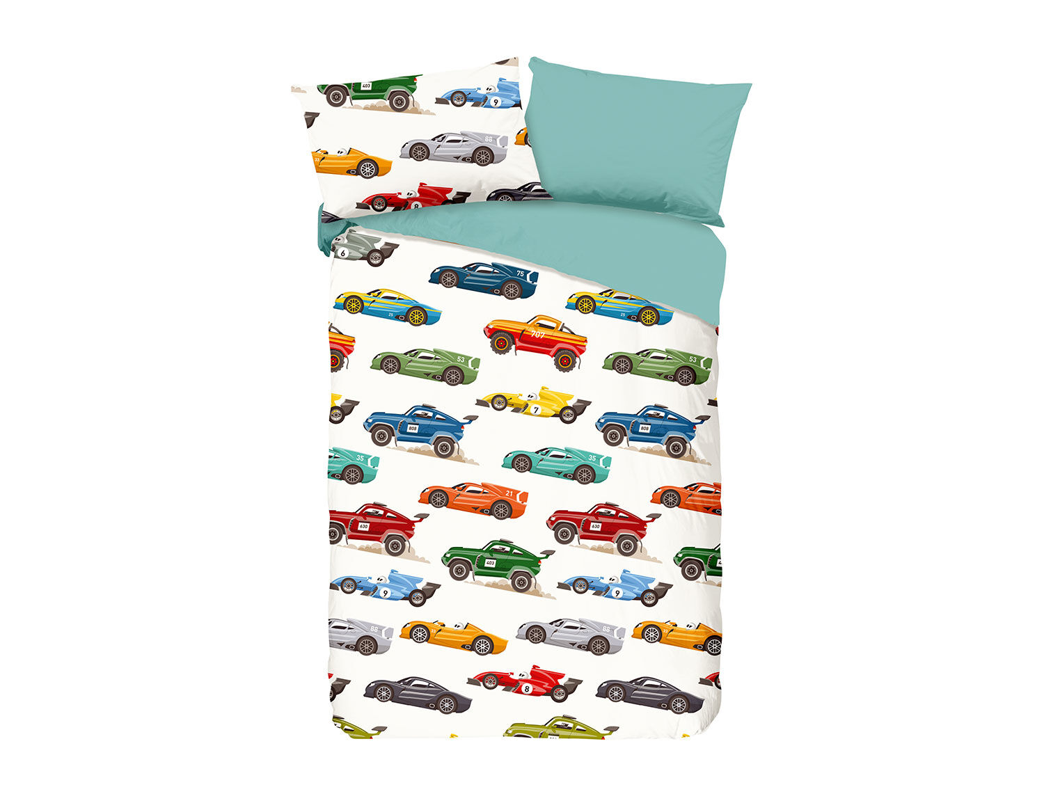 Bettwäsche mit bunten Autos