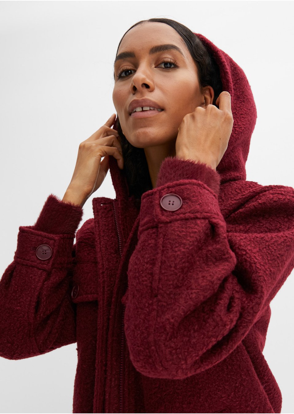 Manteau imitation laine avec poches