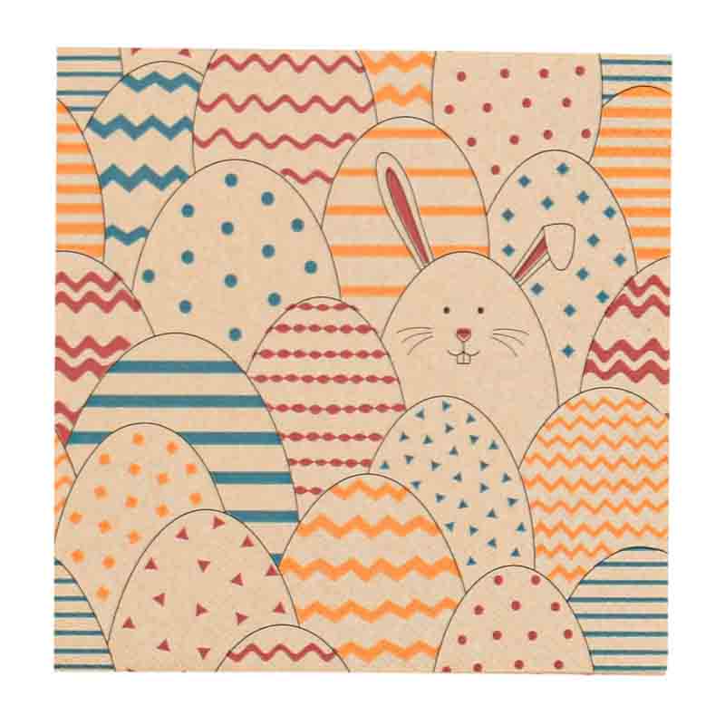20 serviettes recyclées 'Œufs lapins'