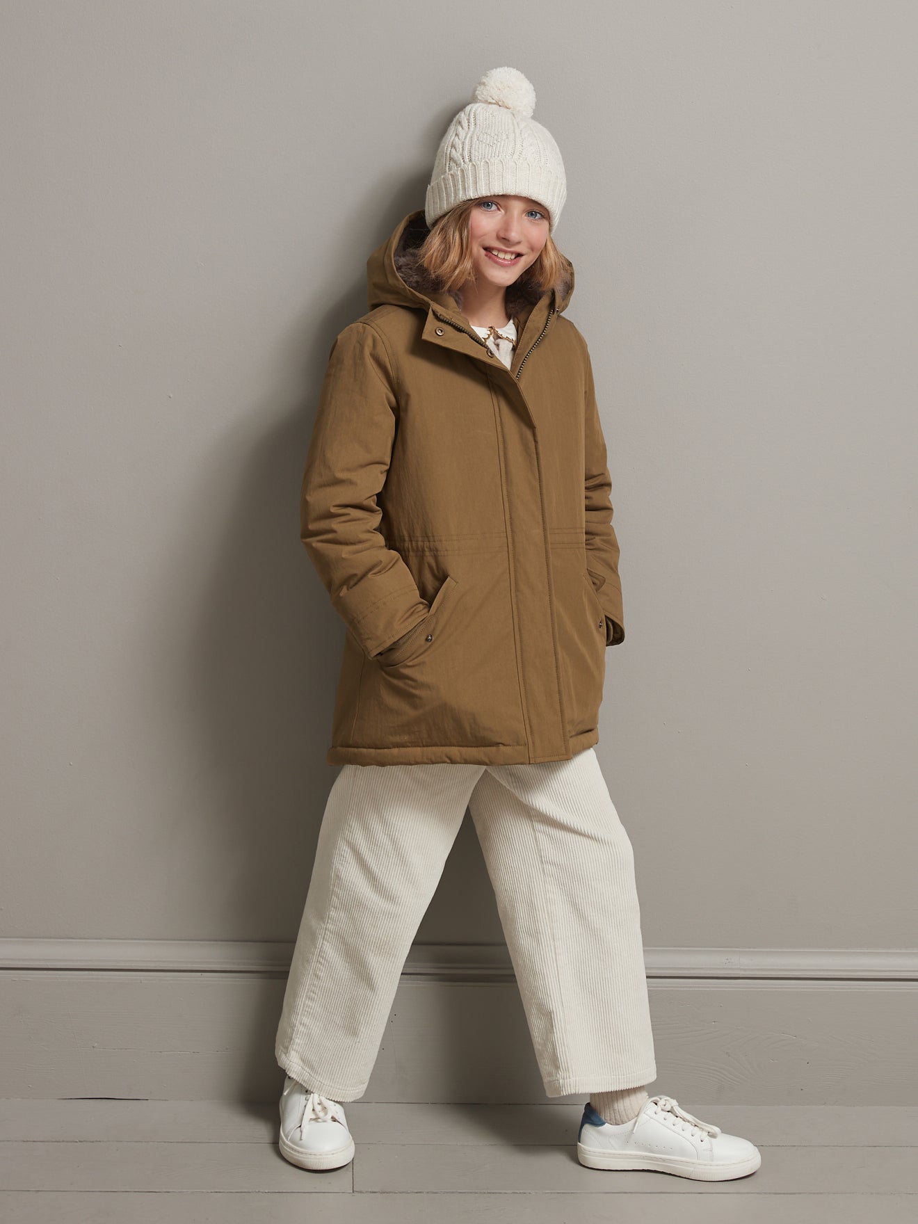 Parka Fille doublée de fausse fourrure