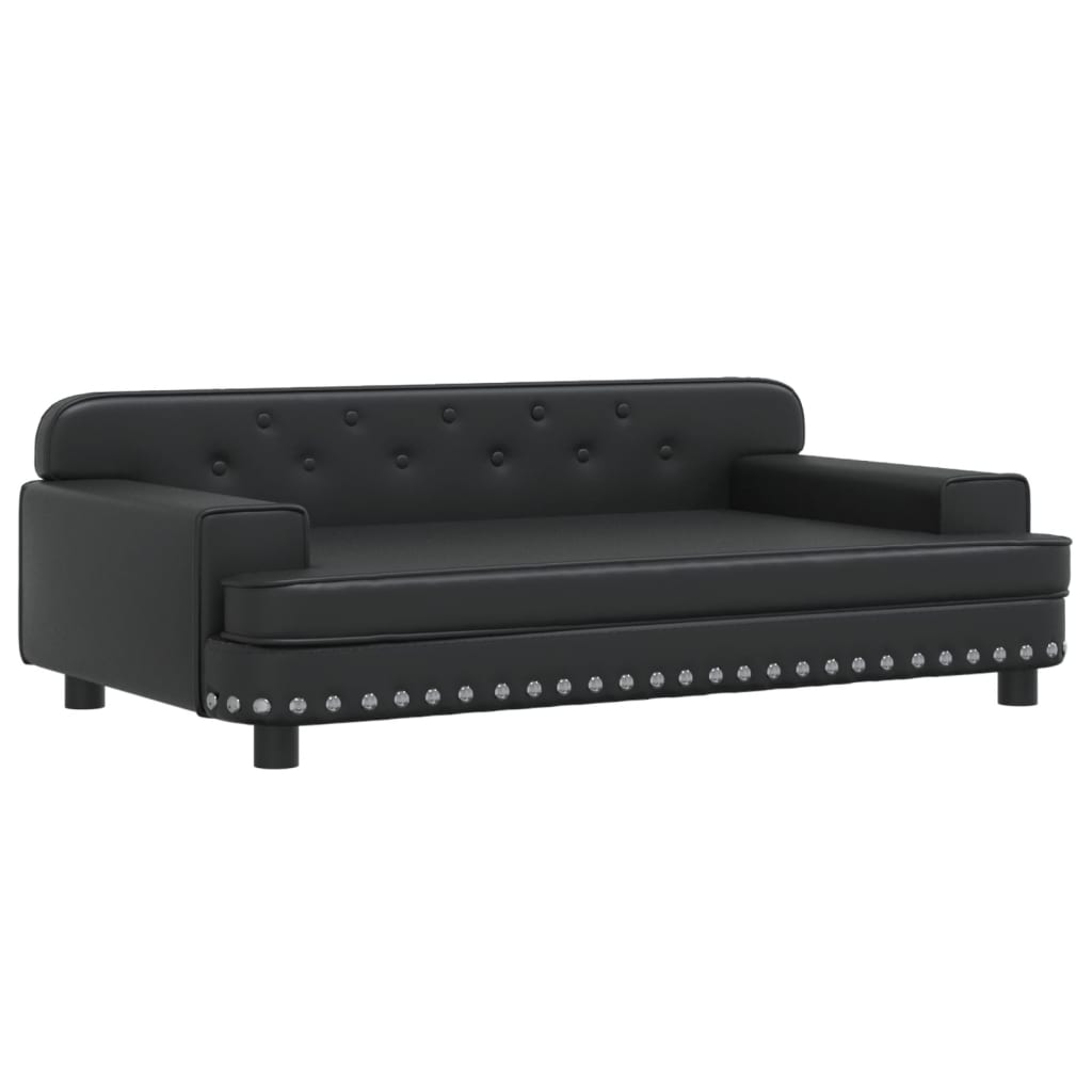 Cama para cães em couro sintético preto vidaXL, 70x45x30 cm