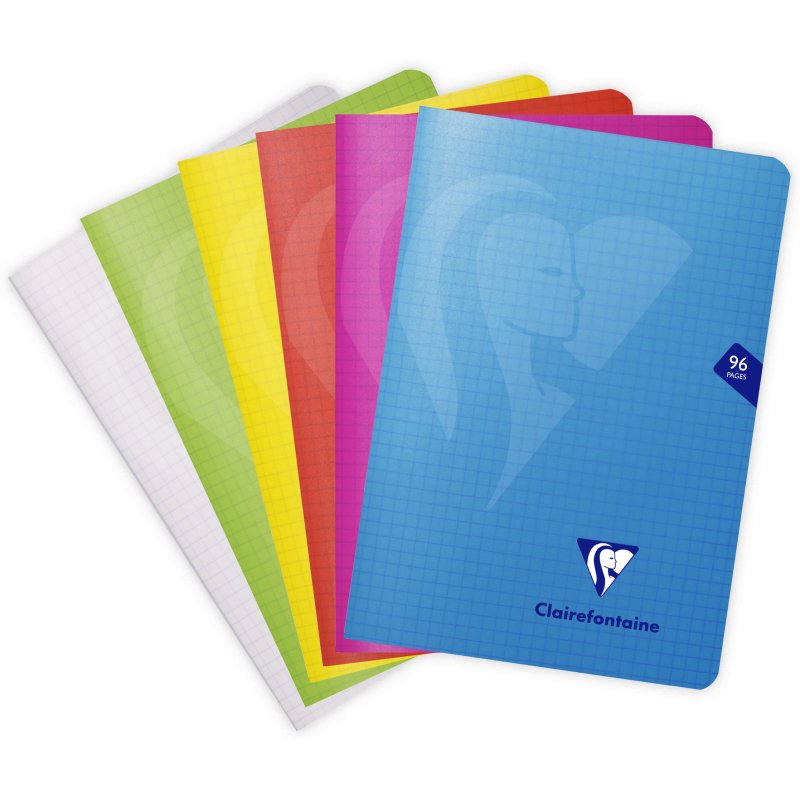 Carnet piqué Clairefontaine Mimesys 14,8 x 21 cm assorti aléatoire 5 x 5 - 96 pages