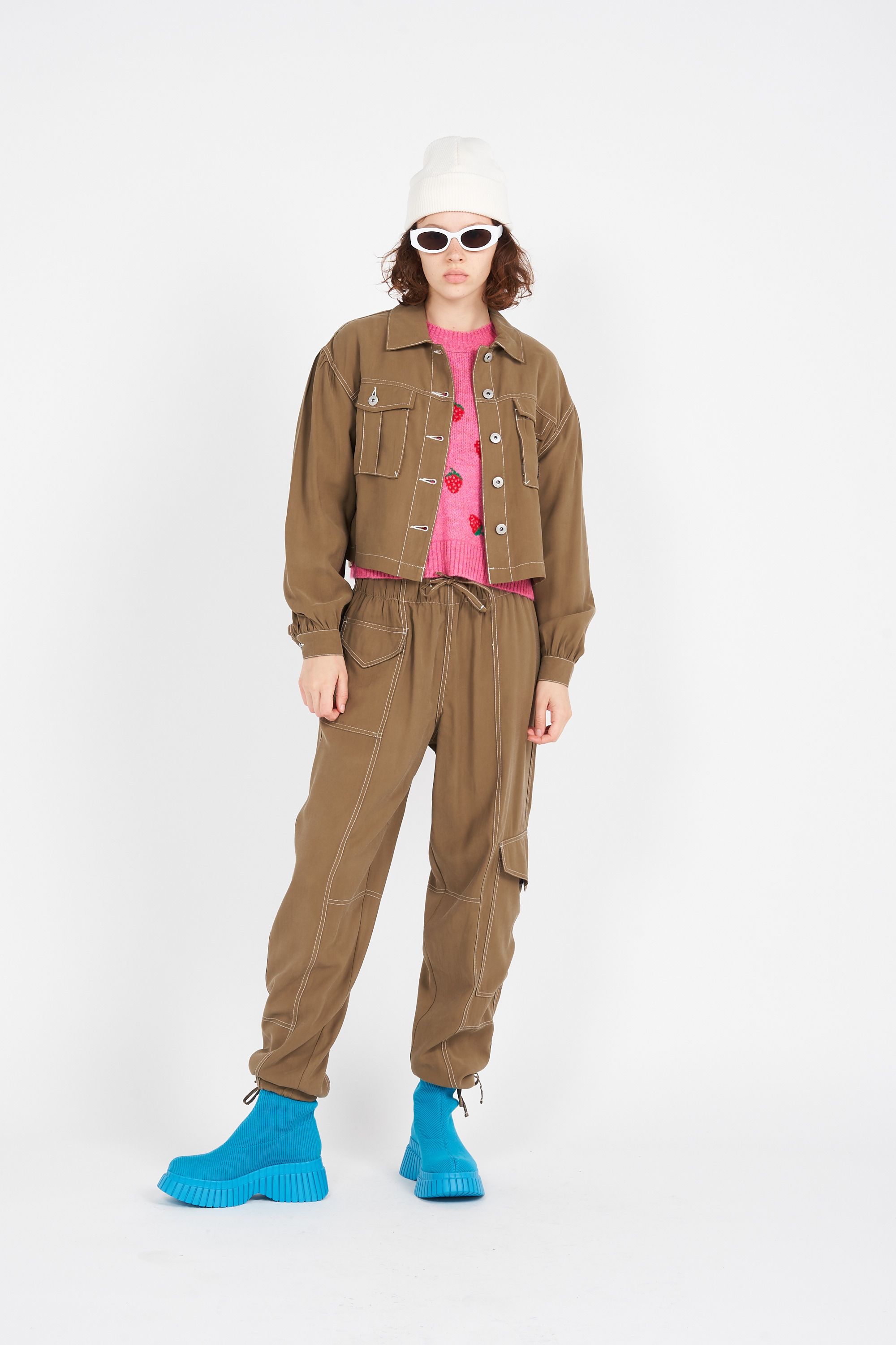 NOISY MAY Chemise  NMMILLE L/S COLORED DENIM JACKET LAB Marron