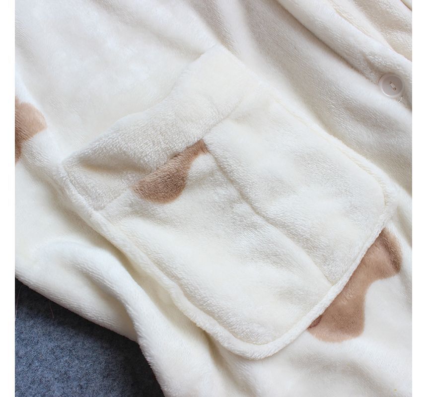 Dogini - Koppel bijpassende pyjamajas met lange mouwen en capuchon en berenprint