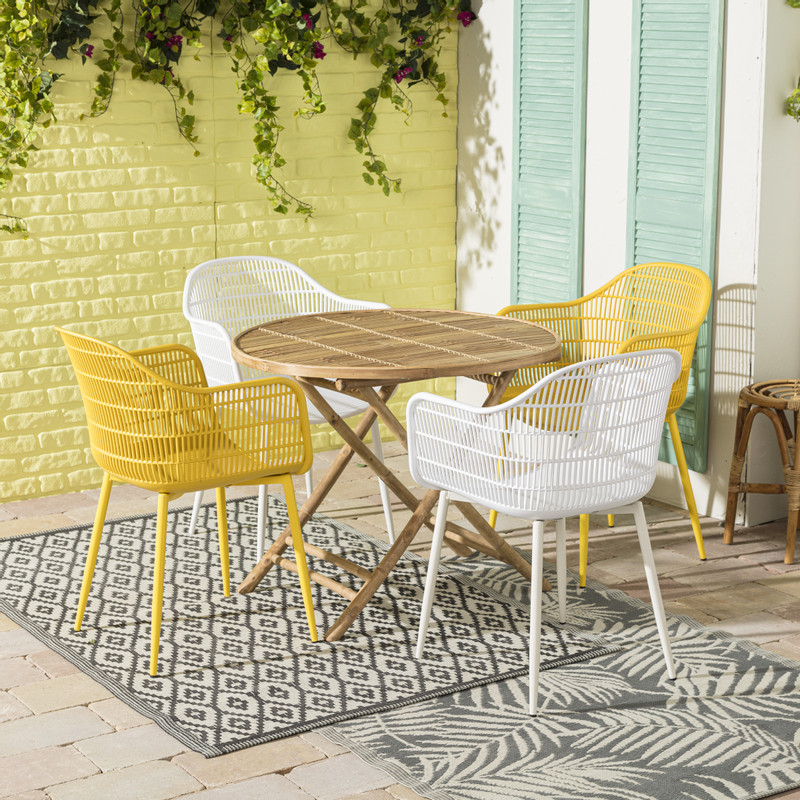 Tuinstoel Elisa - geel - 85x63x53 cm