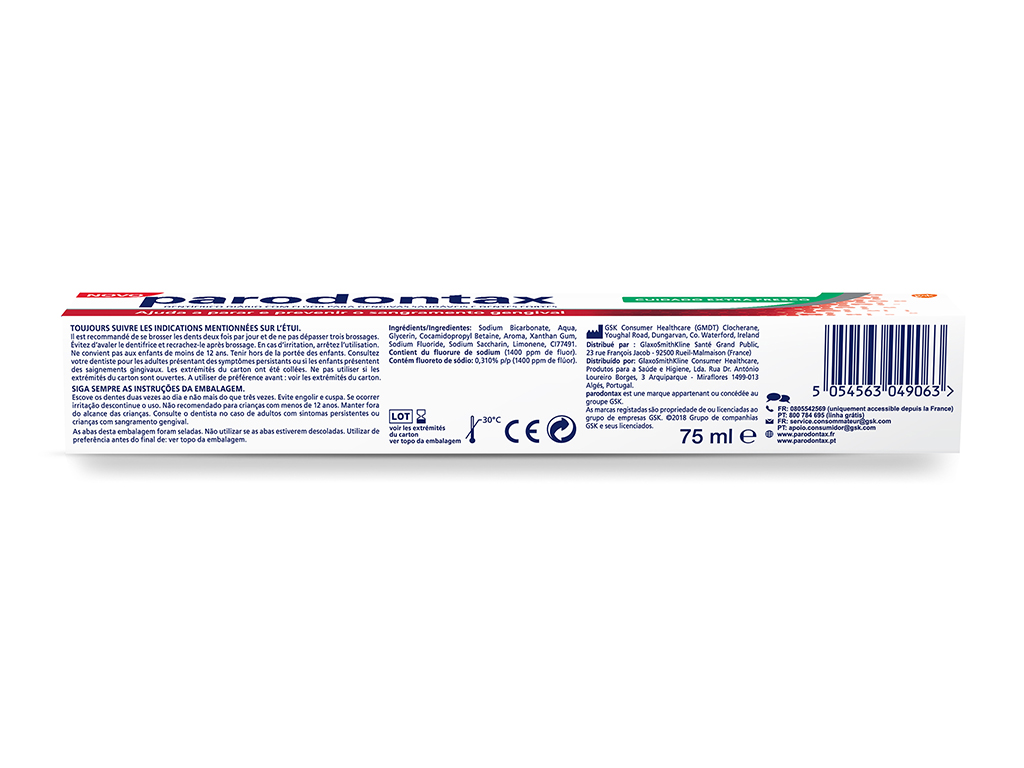 Pasta de Dentes Cuidado Extra Parodontax 75ml
