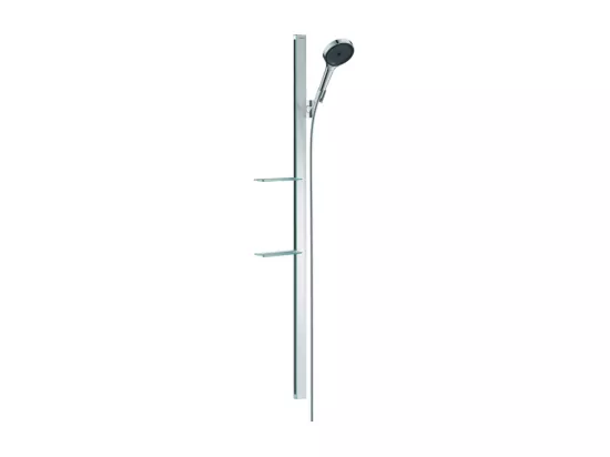 Ensemble de douche 130 3jet EcoSmart avec barre de douche 150 cm et porte-savon chromé Hansgrohe Rainfinity