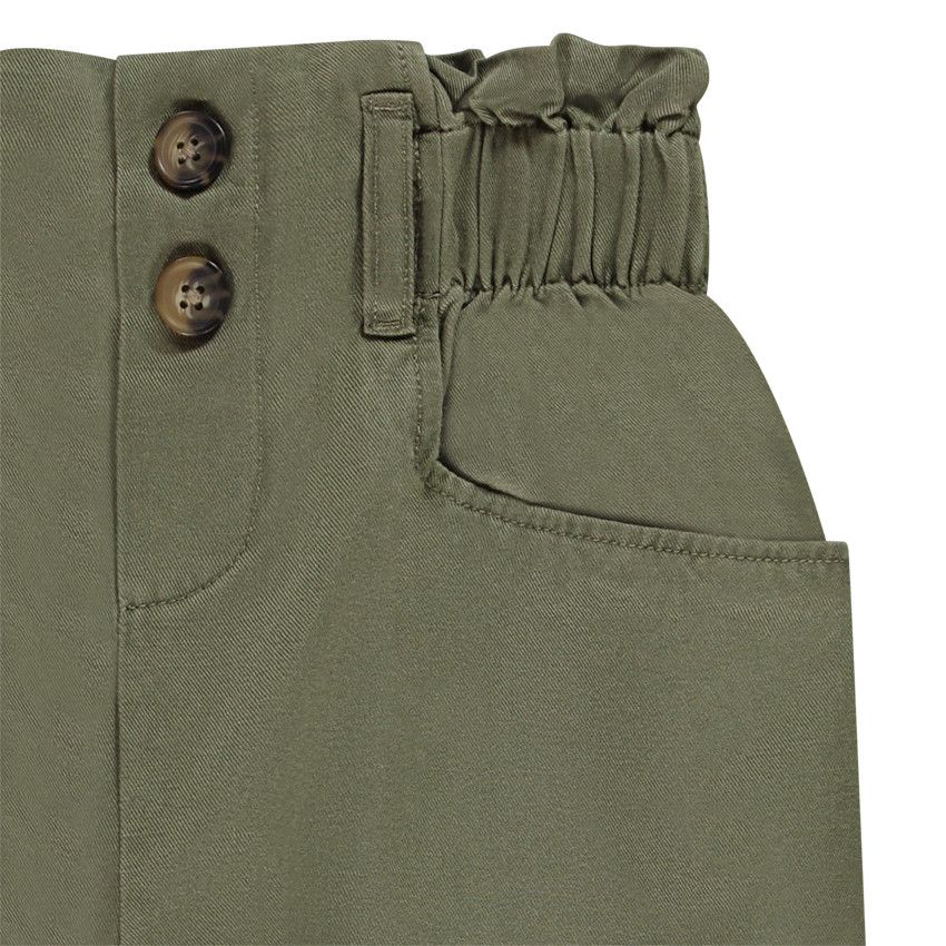 Pantalon paperpag fluide avec taille élastiquée pour fille - Vert