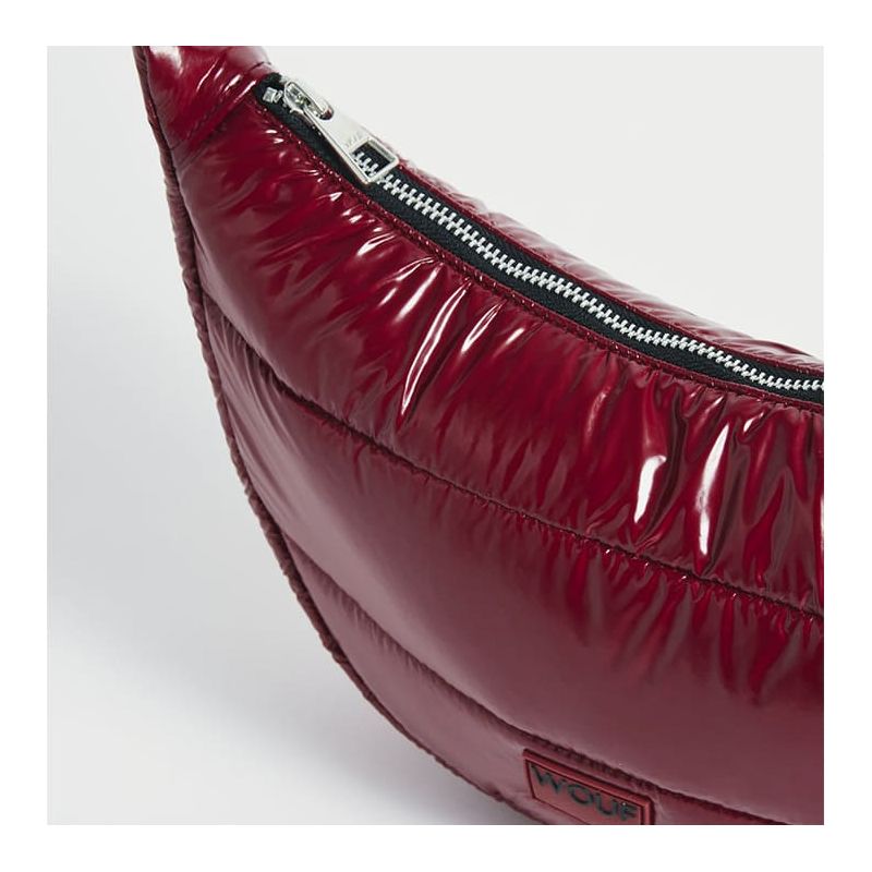 Sac bandoulière 30 cm matelassée Burgundy Glossy