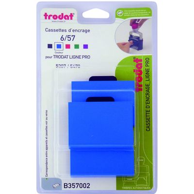 Trodat - 3 Encriers 6/57 recharges pour tampon 5207/5470 - bleu