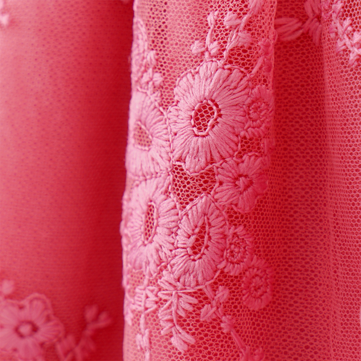 Yigga Mädchen Kleid mit Stickereien pink