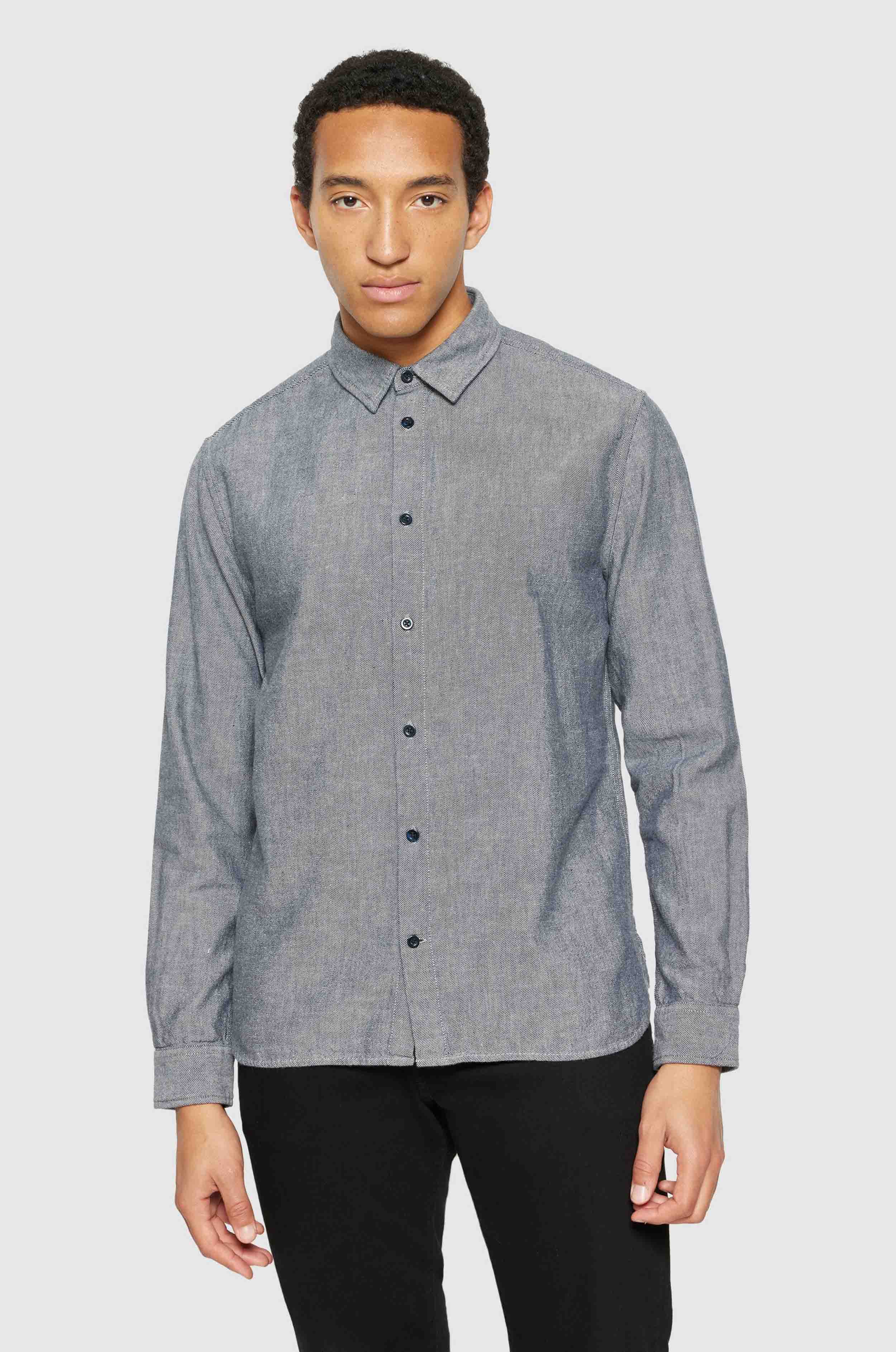 Knowledge Cotton Apparel Flanellhemd Heavy Twill Flannel Shirt Night Sky