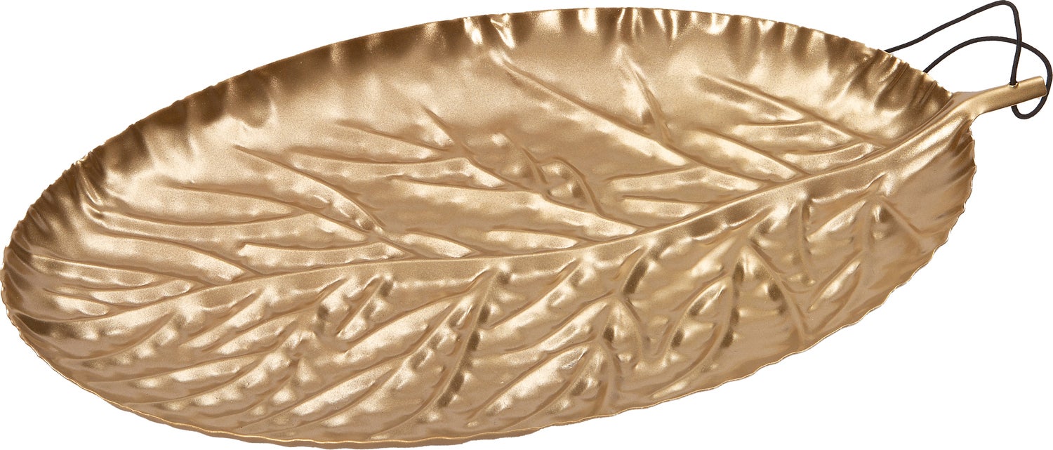 Intratuin onderbord blad 25 x 16 x 2,5 cm goud