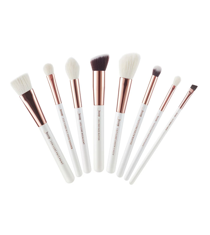 Jessup Beauty - Conjunto de pincéis de 8 peças - T219: White/Rose Gold
