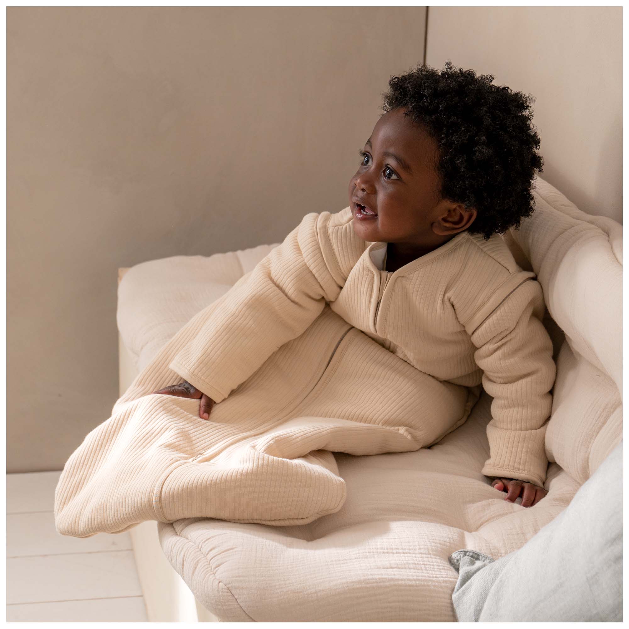 Prénatal slaapzak rib beige