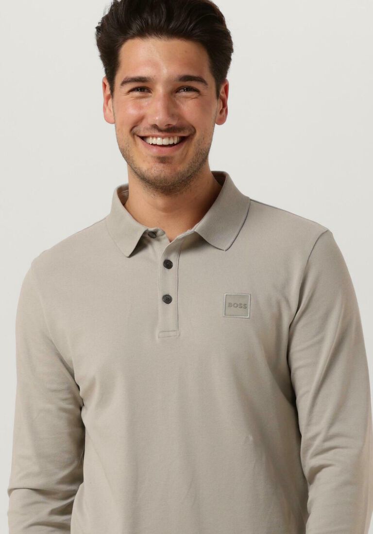 BOSS lichtgrijze boss polo passerby