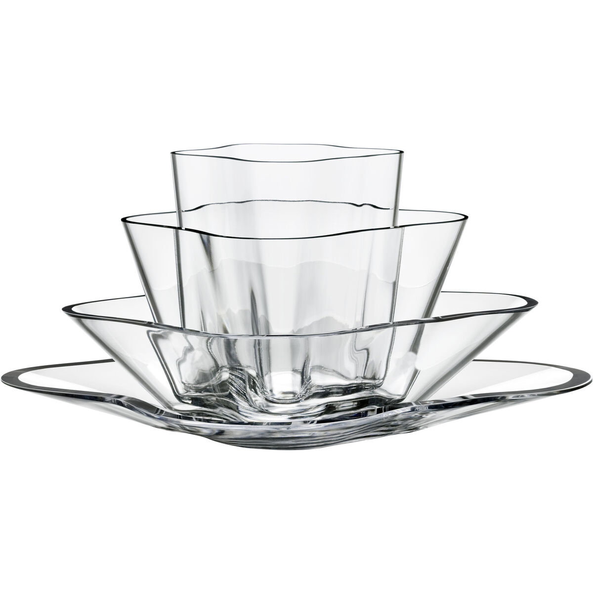 Alvar Aalto Collection Vase Blomst Klar 4-deler