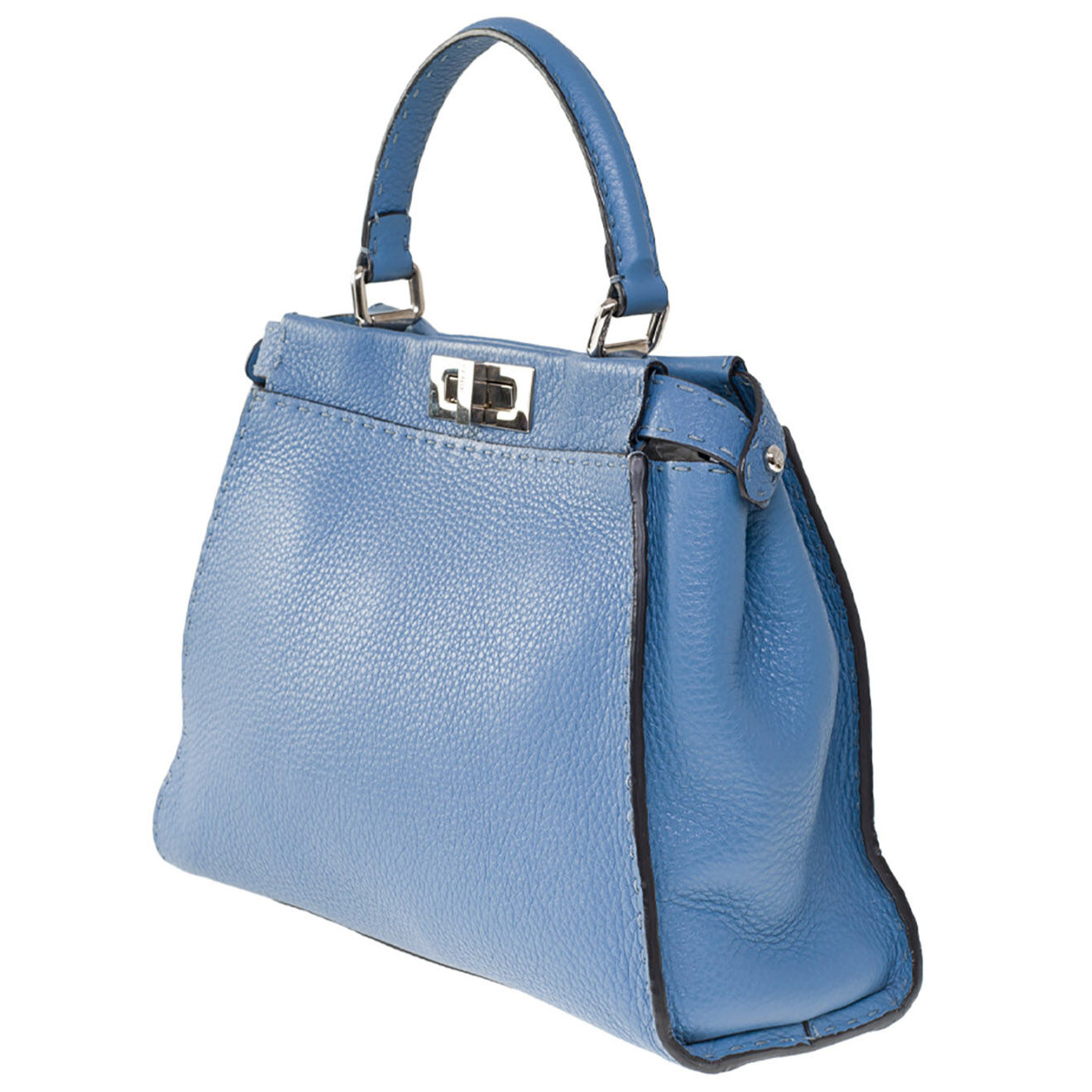 Fendi Sac Peekaboo Medium Fendi en Cuir bleu Etat: Parfait état - Longueur 35 cm