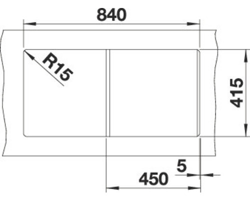 Blanco FAVUM 45 S spoelbak 860 x 435 mm vulkaangrijs 527266