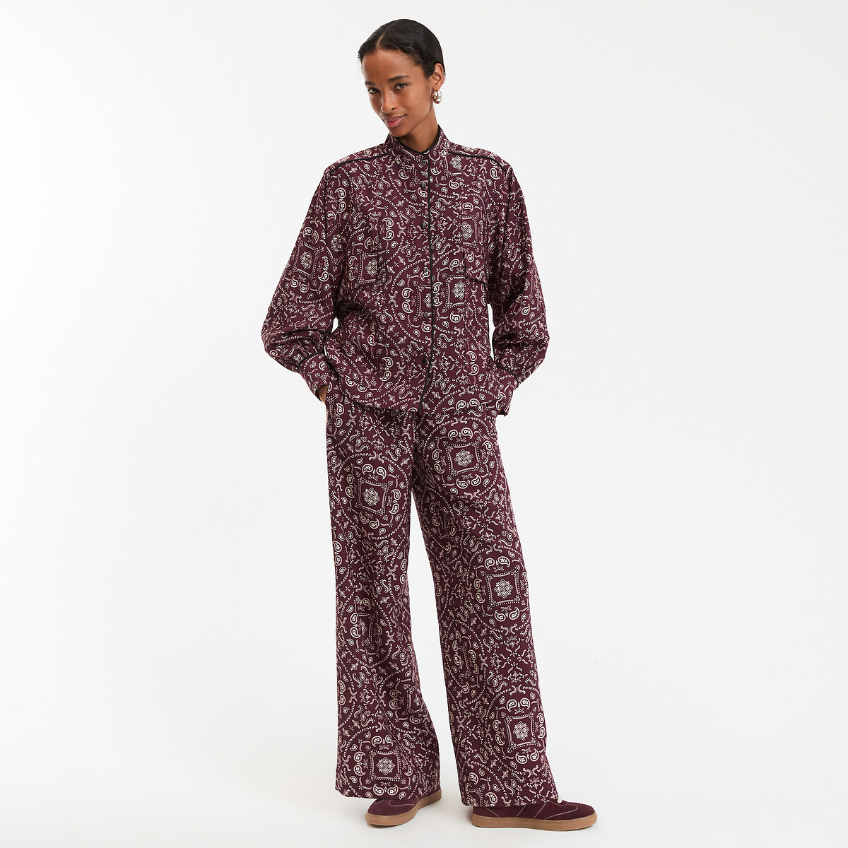 COLEÇÃO LA REDOUTE<br>Camisa de cashmere estampada com gola alta