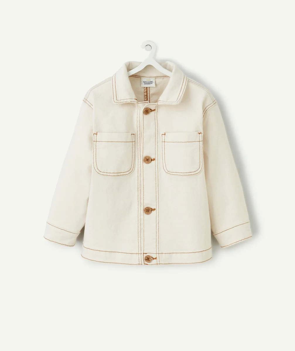 veste bébé garçon sans teinture écru avec poches